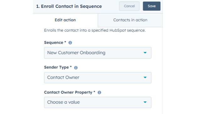 Enroll Contacts to a Sequence dynamically from any user property